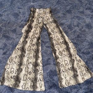 Snake skin print bell bottom pants-worn once!